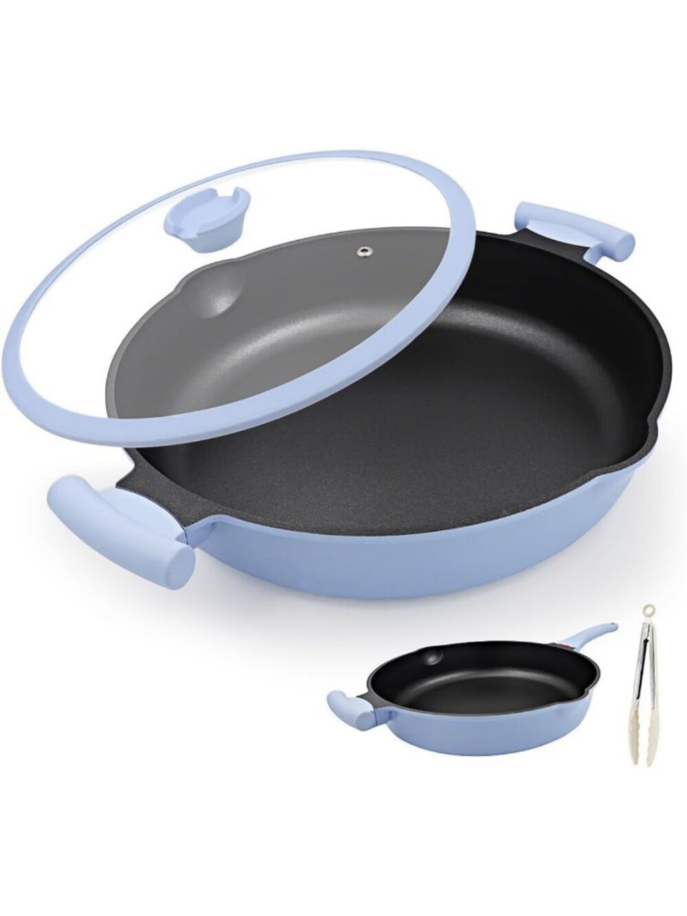 14-Inch Nonstick Deep Frying Pan Skillet with Lid - Large Saute Pan for Cooking